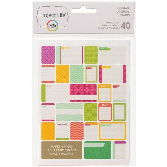 Project Life Themed Cards 40/pkg-journal