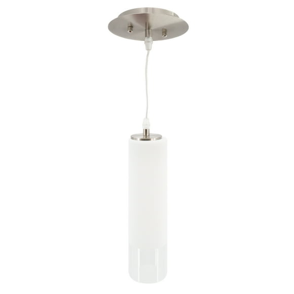 Project Lighting X-400ALT Modern Glass Pendant Light Fixture, CFL, Brushed Nickel