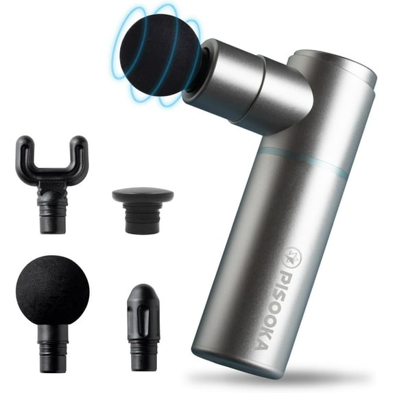 Project Mars Mini Massage Gun, Percussion Massage Gun Deep Tissue, Extremely Lightweight Portable Handheld Massager for Neck Back Pain Relief, Muscle Relaxation (4 Speed, Sliver)