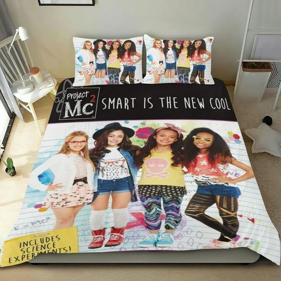 Project Mc2 Themed Bed Sheet Set Three Piece Set 53x79 In ches Comfortable And Skin Friendly Unique Design Creating A Star Studded Night Home Gifts For Family Friends fans