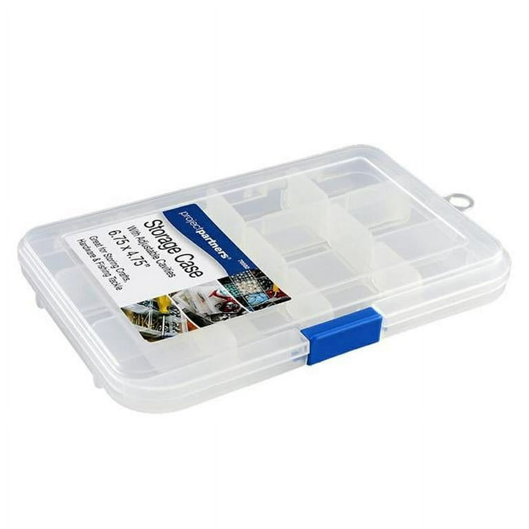 Project Partners 70502 6.75 x 4.75 in. Clear Plastic Adjustable Storage Box