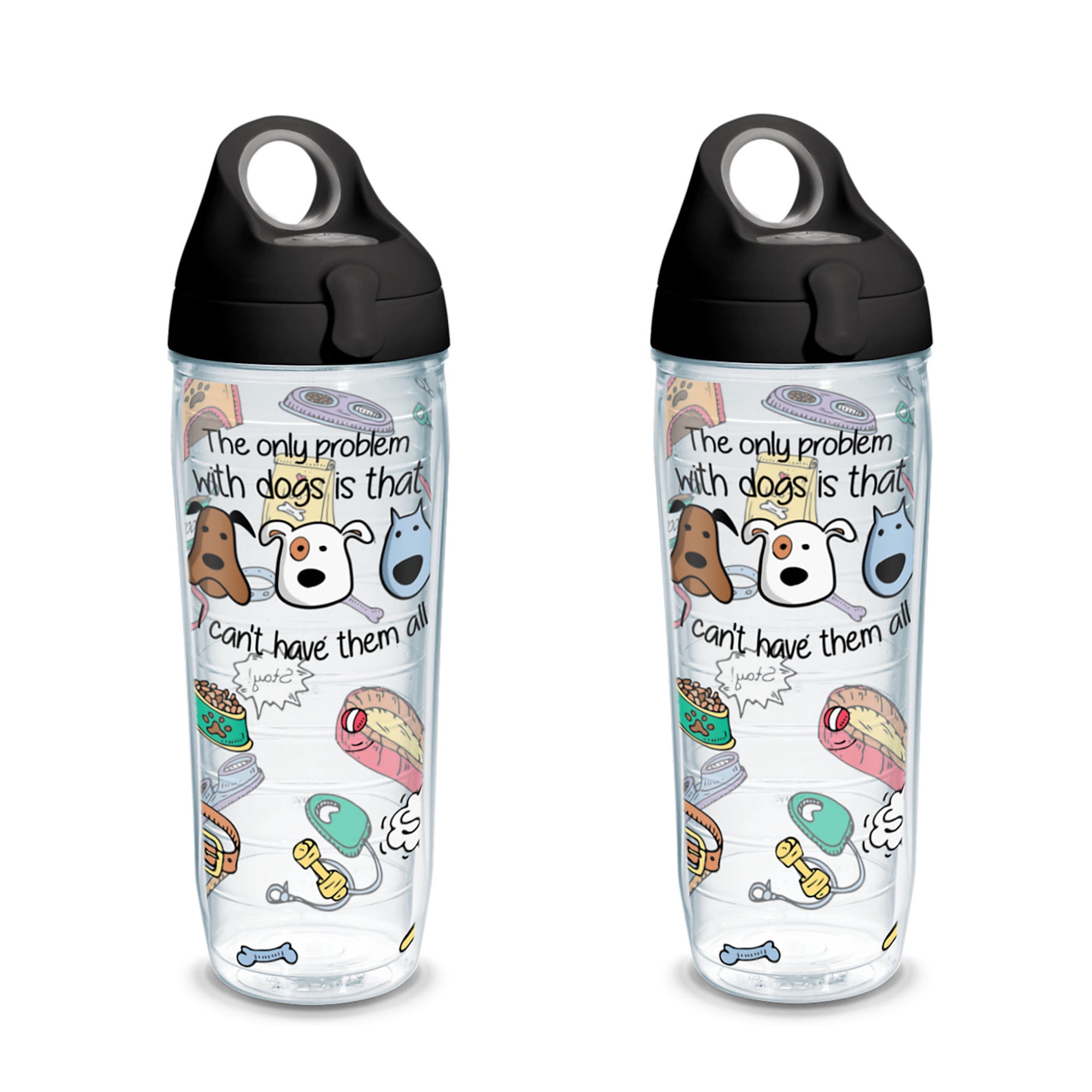 Project Paws Project Paws Dog Problems 24 oz Water Bottle with Lid, 2 Pack - Walmart.com
