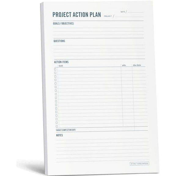 Project Planner Notepad - 7 x 10 Planning Pad for Project Management with Checklist, Action Items, Notes - Task Planner - To Do List Organizer For Work & School - 50 Sheets$$Office