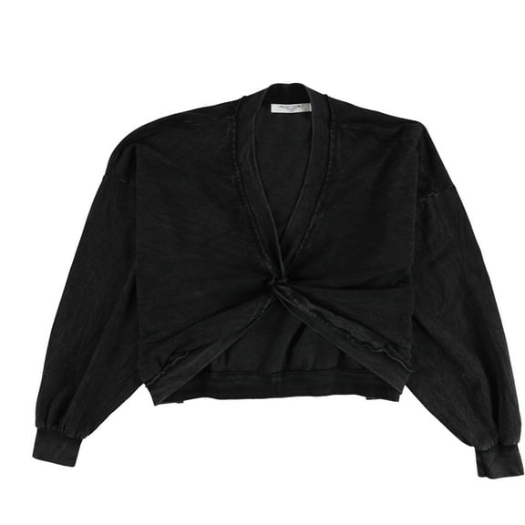 Project Social T Womens Acid-Wash Knot Sweatshirt, Black, X-Small