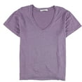 thumbnail image 1 of Project Social T Womens Boxy Heathered V-Neck Basic T-Shirt, Purple, Small, 1 of 2