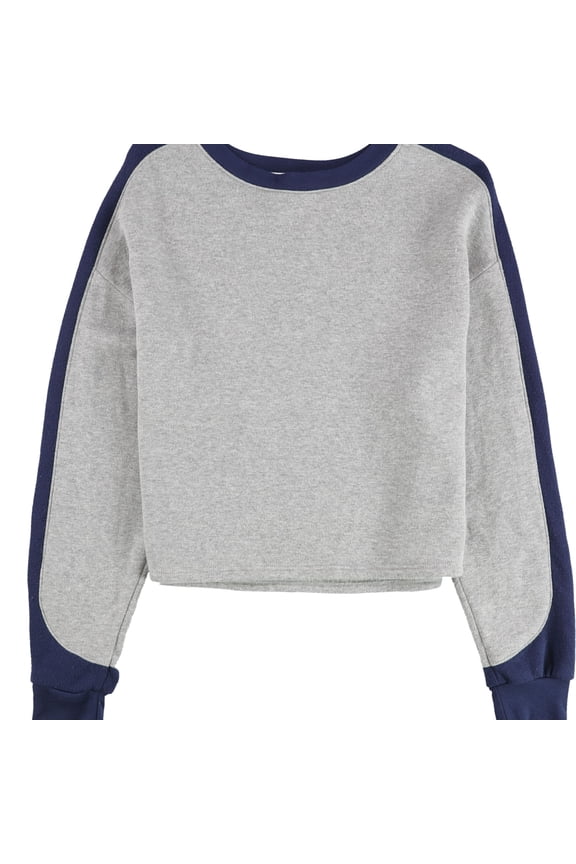 Womens Colorblock Sleeve Sweatshirt, Grey, X-Small