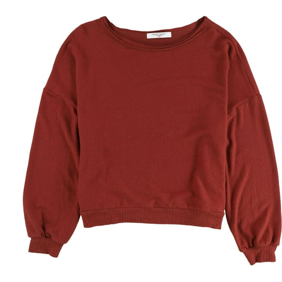 Project Social T Womens Cozy Ribbed Accent Pullover Sweater, Red, Small