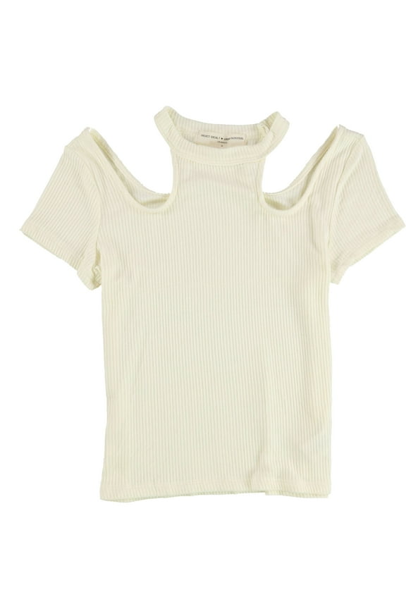 Womens Plain Basic T-Shirt, Off-White, Medium
