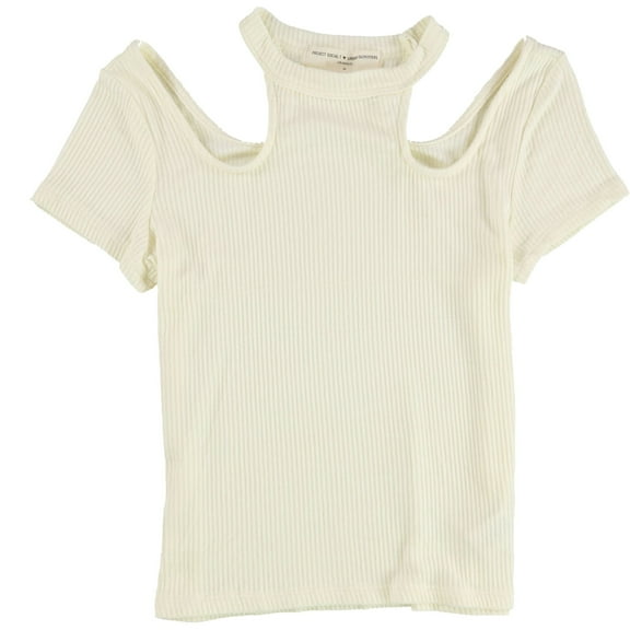 Project Social T Womens Plain Basic T-Shirt, Off-White, Medium