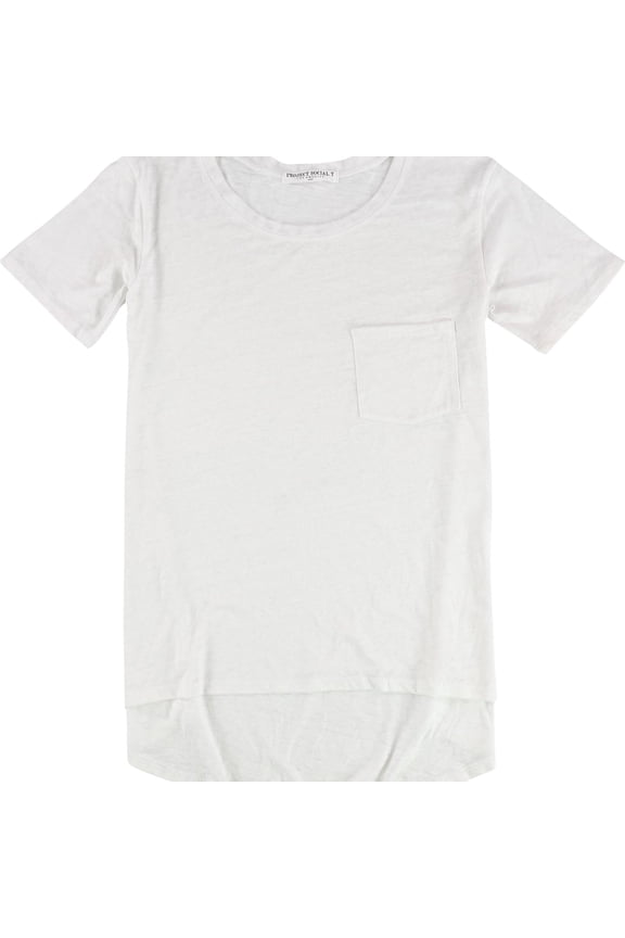 Womens Pocketed Tunic Basic T-Shirt, White, Small