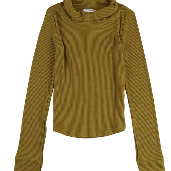 Project Social T Womens Ribbed Split Sleeve Pullover Sweater, Yellow, Small