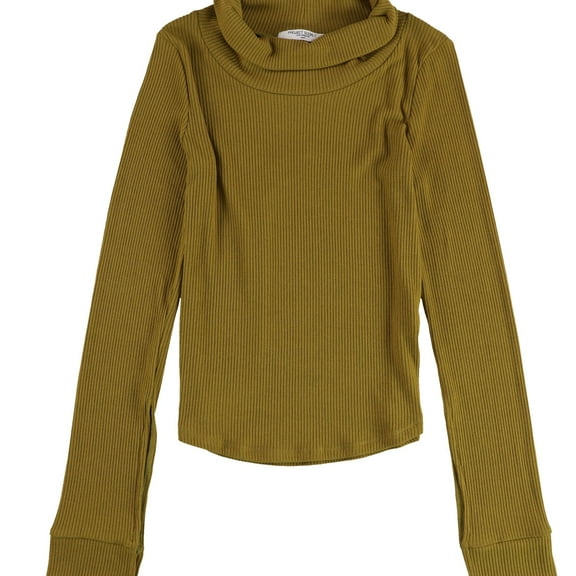 Project Social T Womens Ribbed Split Sleeve Pullover Sweater, Yellow, Small