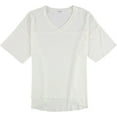 thumbnail image 1 of Project Social T Womens Ripped Collar V-Neck Basic T-Shirt, White, Medium, 1 of 2