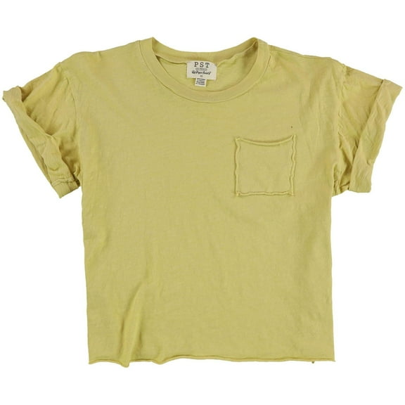 Project Social T Womens Rolled Sleeve Solid Basic T-Shirt, Yellow, Large