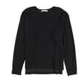 thumbnail image 1 of Project Social T Womens Side Panel Long Sleeve Basic T-Shirt, Black, Small, 1 of 2