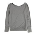 thumbnail image 1 of Project Social T Womens Solid Long Sleeve Basic T-Shirt, Grey, Small, 1 of 2