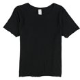 thumbnail image 1 of Project Social T Womens Solid Raw Hemline Basic T-Shirt, Black, Large, 1 of 2