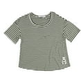 thumbnail image 1 of Project Social T Womens Stripe Tulip Back Graphic T-Shirt, Green, Small, 1 of 2