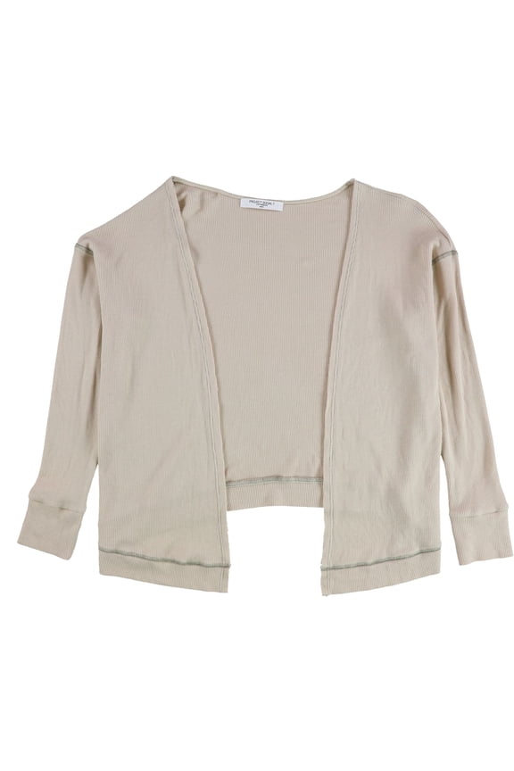 Womens Thermal Cardigan Blouse, Brown, Small