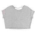 thumbnail image 1 of Project Social T Womens Twist Back Basic T-Shirt, Grey, X-Small, 1 of 2