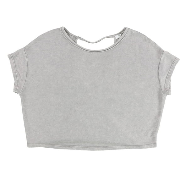 Project Social T Womens Twist Back Basic T-Shirt, Grey, X-Small