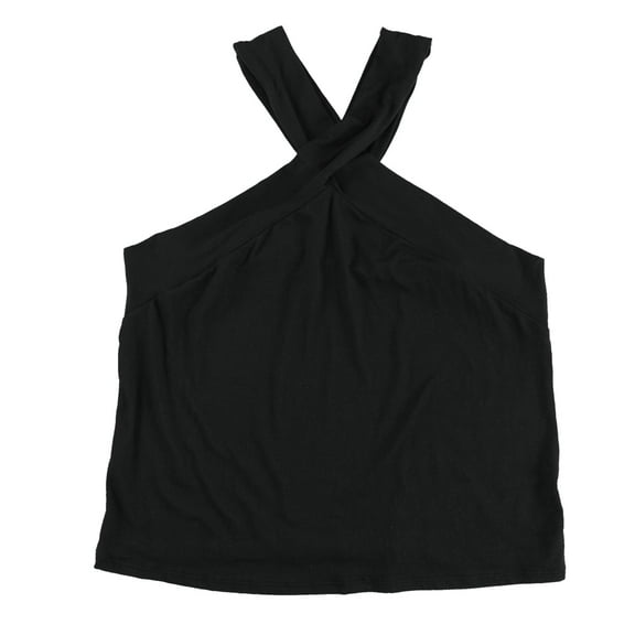 Project Social T Womens Twisted Halter Top Shirt, Black, Medium