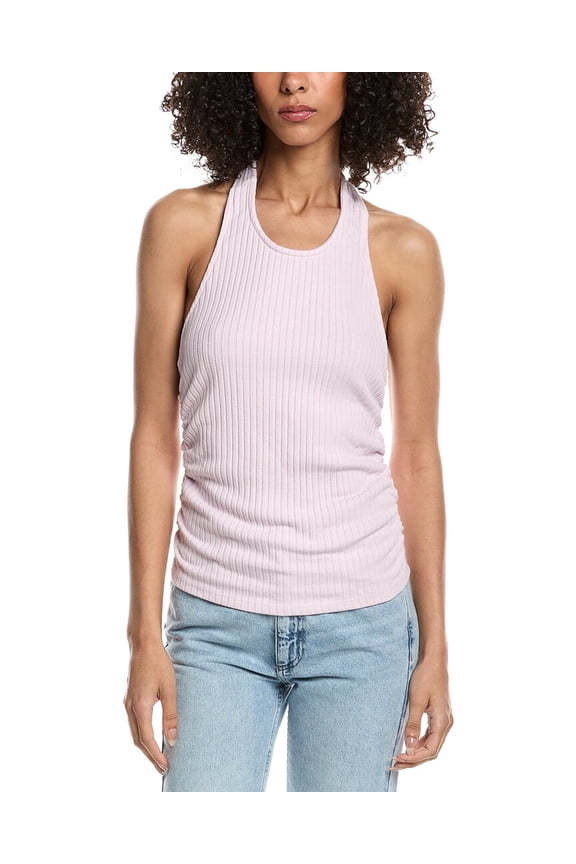 womens  After The Rain Rib Halter Top, s, Purple