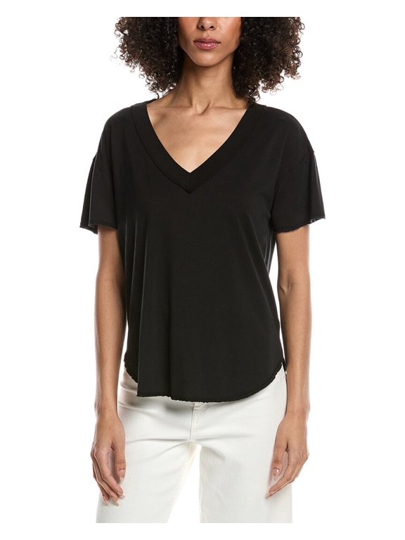 womens Baltimore V-Neck T-Shirt, xs, Black
