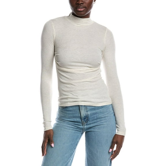 Project Social T womens  Belle Baby Rib Mock Neck Top, s, Brown