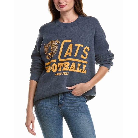Project Social T womens Cats Football Sweatshirt, m, Blue