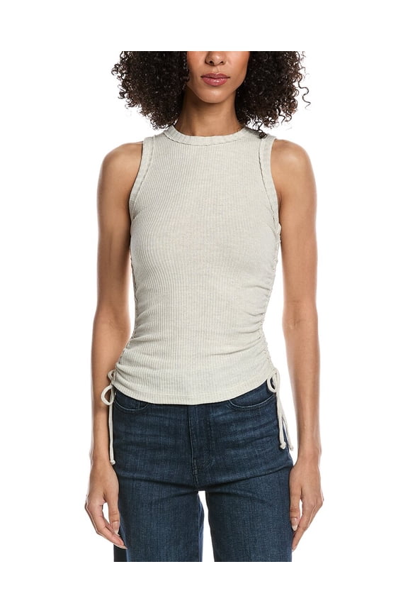womens Drifter Ruched Side Ash Sweater, l, Gray