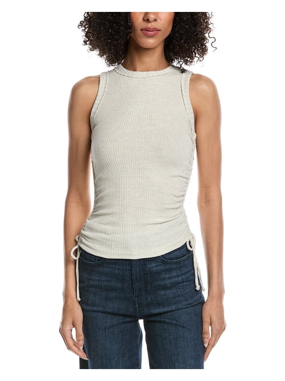 womens Drifter Ruched Side Ash Sweater, m, Gray