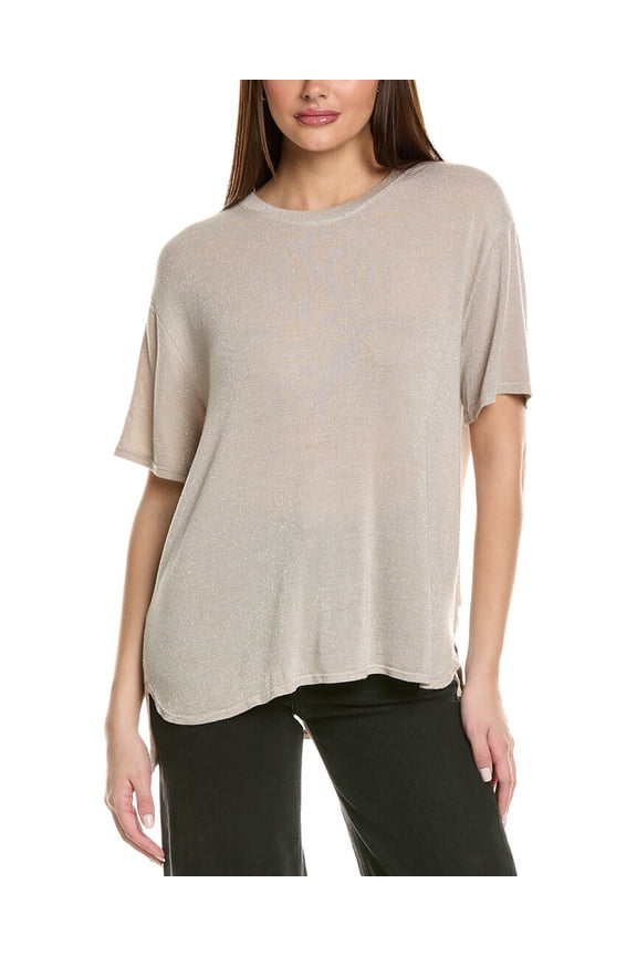 womens  Eternity Lurex T-Shirt, s, Beige
