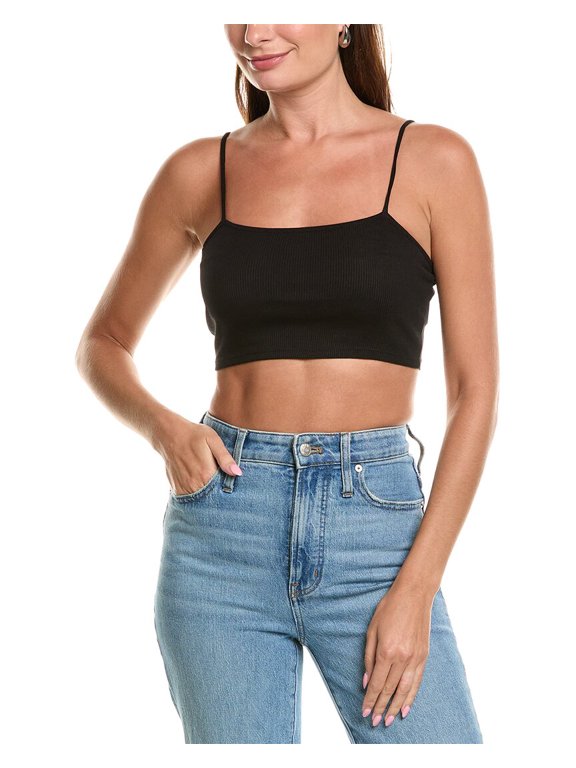 womens Floating Rib Cropped Tank, xs, Black