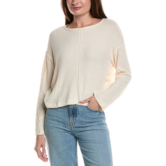 Project Social T womens  Get It Right Textured Rib Top, s, White