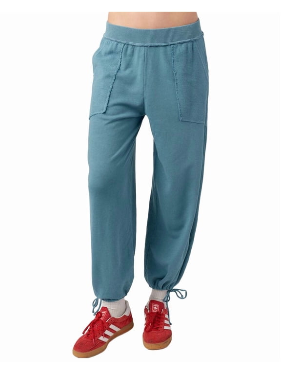 womens Going Places Mixed Textured Pant, m, Blue