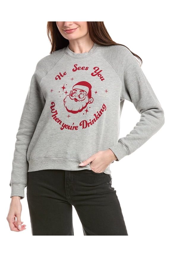 womens He Sees You Sweatshirt, xs, Gray