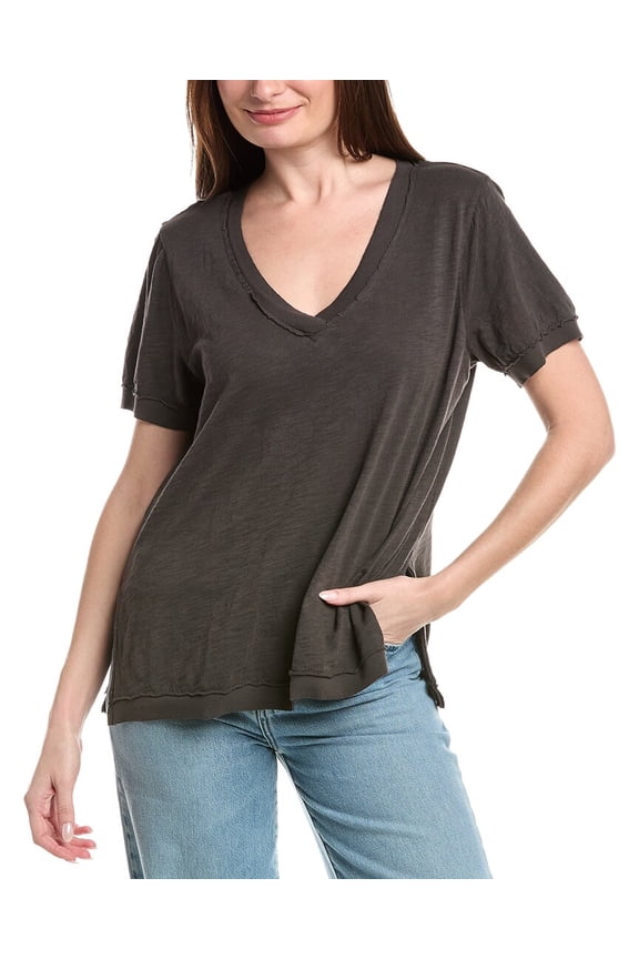 womens  Knock Out V Neck T-Shirt, xs, Black