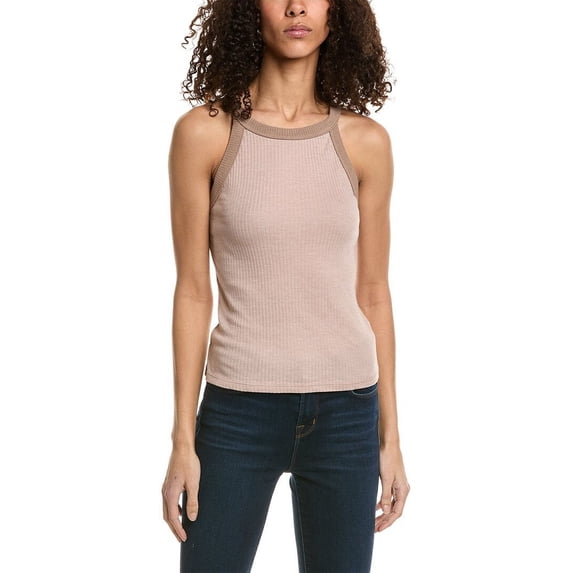 Project Social T womens Left Field Rib Tank, S, Beige
