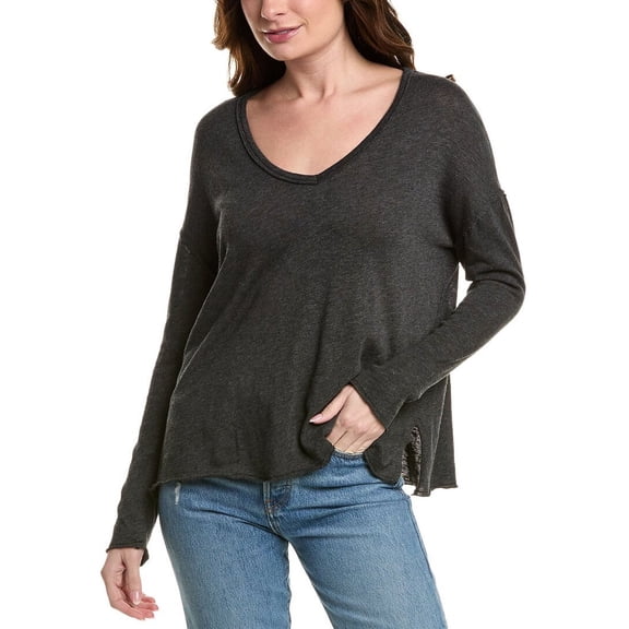 Project Social T womens  Mae Textured V-Neck Top, s, Black