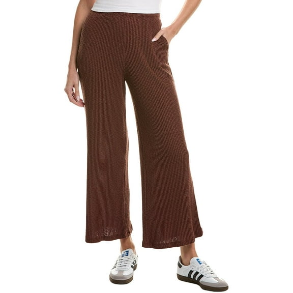 Project Social T womens Monterosa Textured Rib Wide Leg Pant, l, Brown