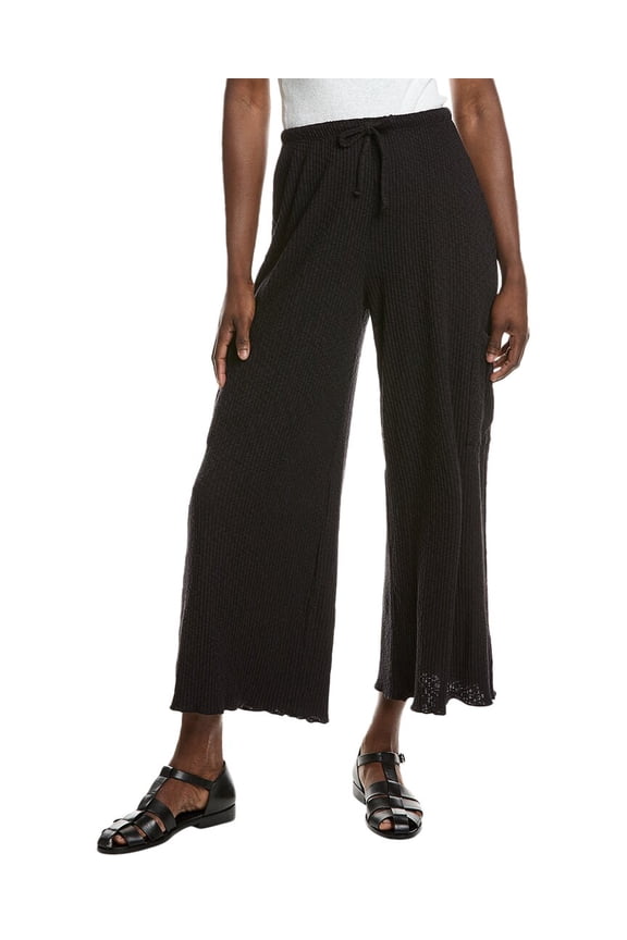womens Never Better Textured Wide Leg Pant, xs, Black