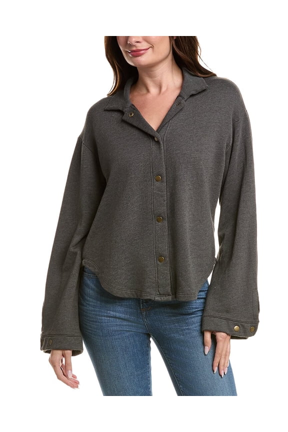 womens Nydia Snap Front Collared Jacket, xs, Black