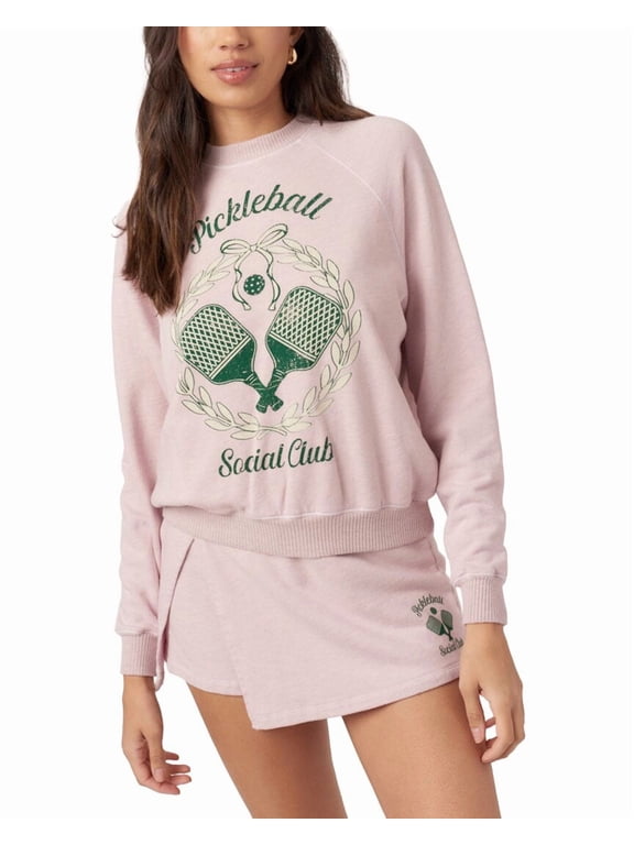 womens Pickleball Social Club Sweatshirt, m, Purple