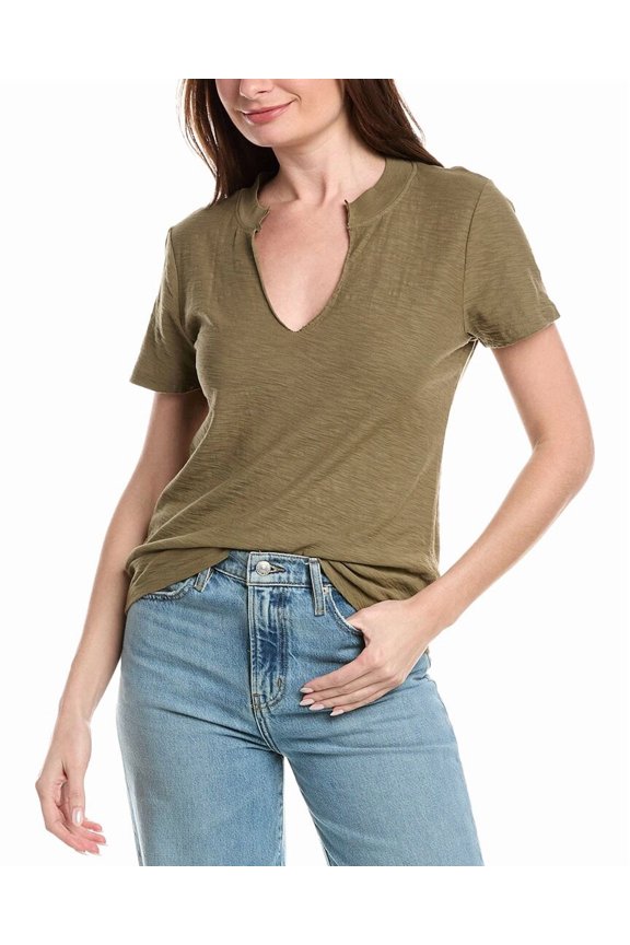 womens  Plata Notched T-Shirt, s, Green