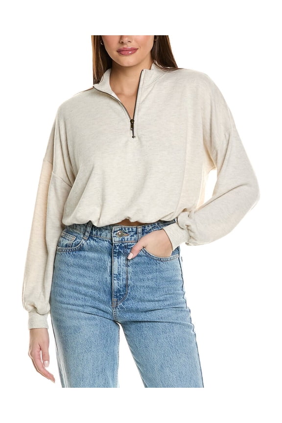 womens Rocky Cozy 1/2-Zip Top, s, Beige
