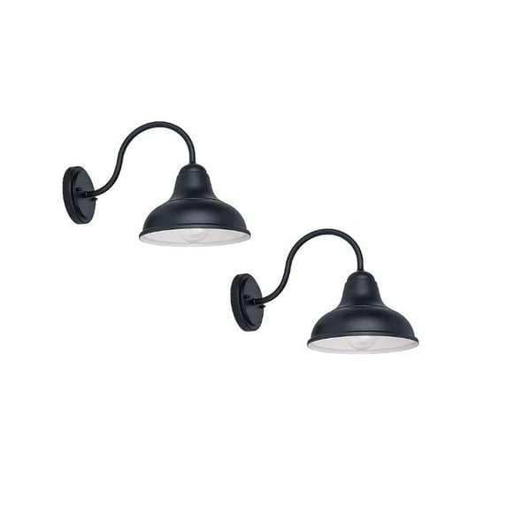 Project Source Barn light 2 -Pack 9.45-Inches H Matte Black Hardwired Outdoor Wall Light