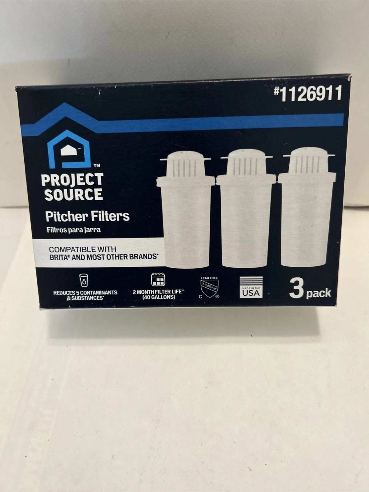 Project Source Replacement For Brita Water Filter, Pitchers And Dispensers 3Pk