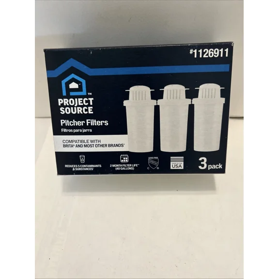 Project Source Replacement For Brita Water Filter, Pitchers And Dispensers 3Pk