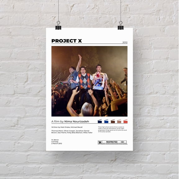 Project X Nima Nourizadeh Minimalist Movie Poster, Retro Film Wall Art Print